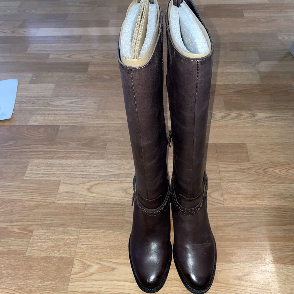 NEW Lucky Brand Maltet Leather Knee-High Riding Boots Size 7M Summer Haze Torte - Picture 5 of 13